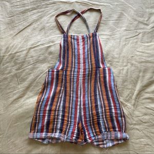 Colorful Pinstripe Overalls